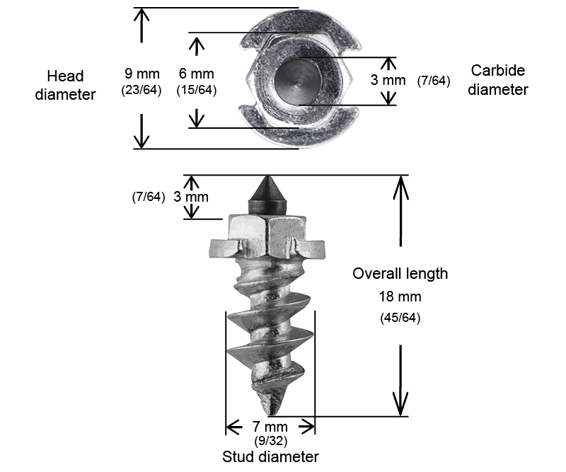 iGrip Skruvdubb (SS-R) 18 mm